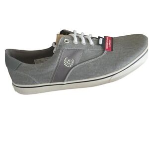 Chaps Mens Memory Foam Comfort Canvas Sneakers Grey Lace Up Shoes 11M / #S26262